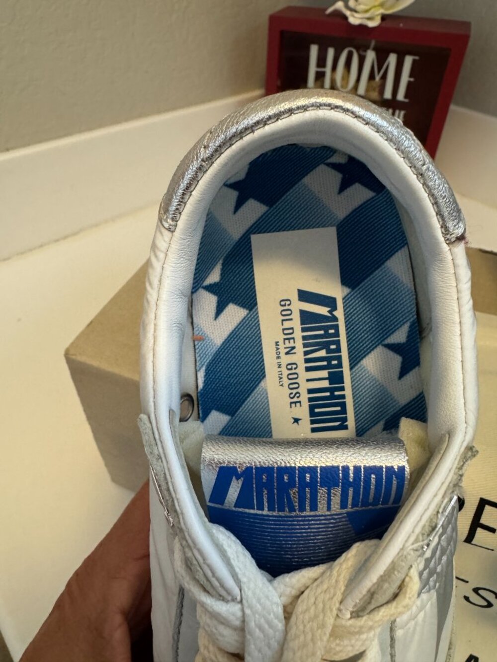 Golden Goose Running Marathon 36 6 White Grey Silver New in box $610 - Picture 5 of 8